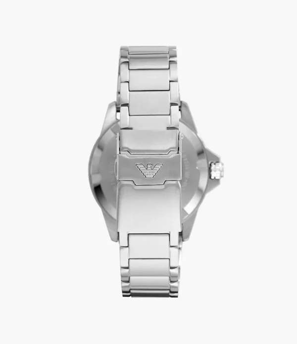 Emporio Armani Diver AR11338 Silver Stainless Steel Green Dial Quartz Watch for Men's