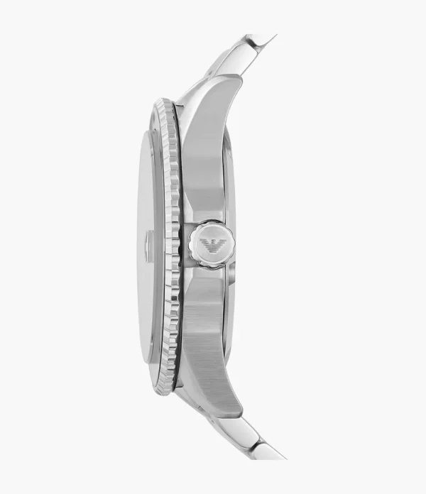 Emporio Armani Diver AR11338 Silver Stainless Steel Green Dial Quartz Watch for Men's