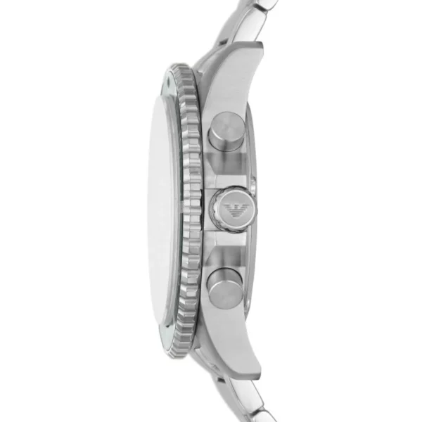 Emporio Green Dial AR11500 Eco Stainless Steel Chronograph 43mm Watch
