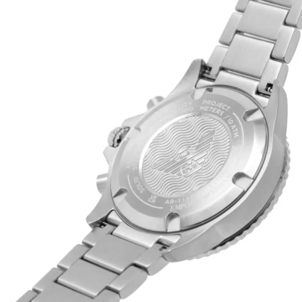 Emporio Green Dial AR11500 Eco Stainless Steel Chronograph 43mm Watch
