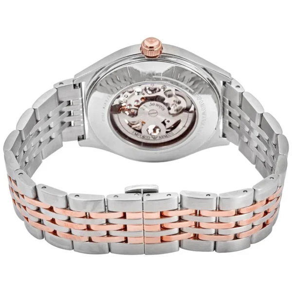 Emporio Armani Meccanico AR60002 White Dial Two Tone Stainless Steel Watch For Men 43mm