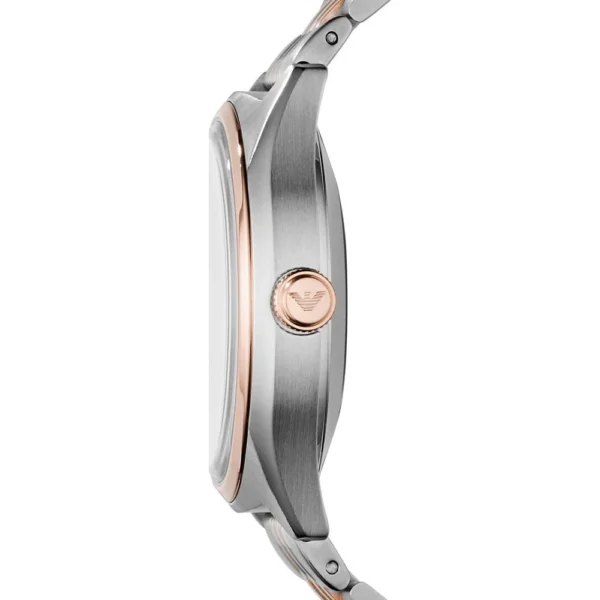 Emporio Armani Meccanico AR60002 White Dial Two Tone Stainless Steel Watch For Men 43mm