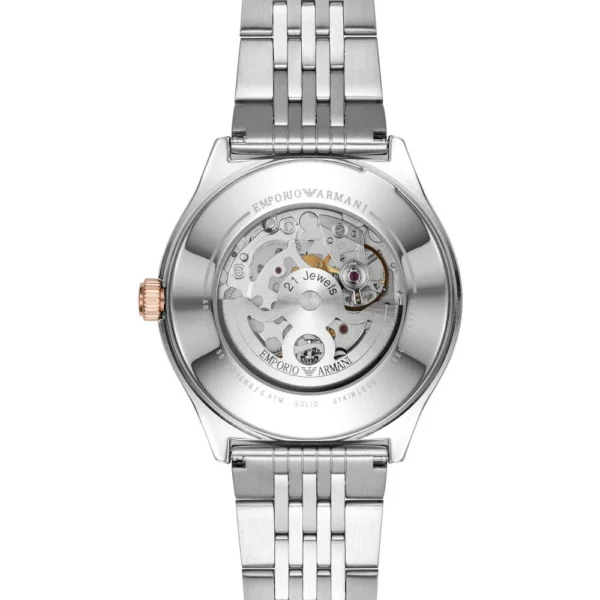 Emporio Armani Meccanico AR60002 White Dial Two Tone Stainless Steel Watch For Men 43mm
