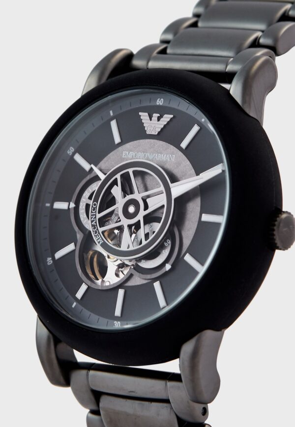 Emporio Armani Meccanico AR60010 Black Stainless Steel Black Dial Automatic Watch For Men