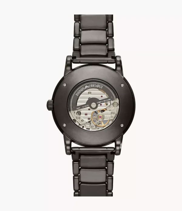 Emporio Armani Meccanico AR60010 Black Stainless Steel Black Dial Automatic Watch For Men
