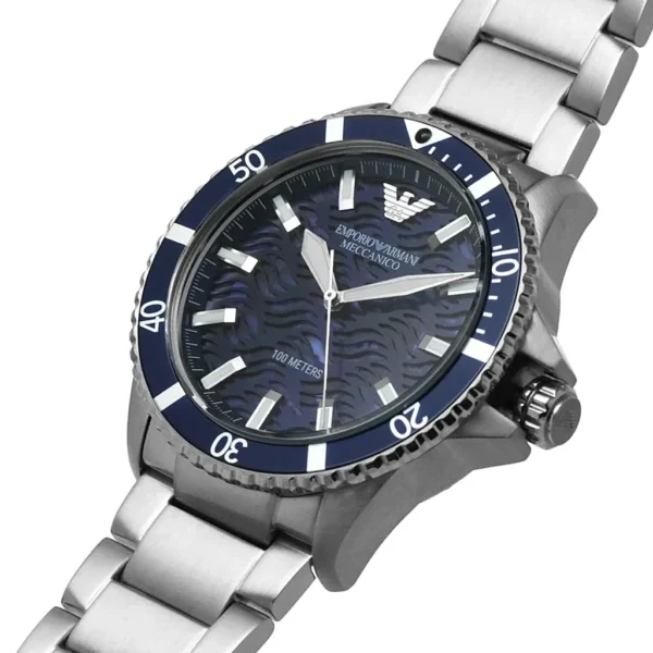 Emporio Armani Diver AR60059 Silver Stainless Steel Blue Dial Automatic