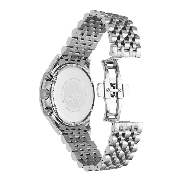 Emporio Armani AR6073 Men’s Quartz Stainless Steel Silver Dial 46mm Watch
