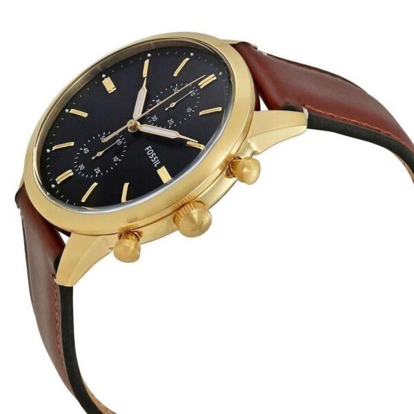 Fossil Townsman FS5338 Brown Leather Strap Black Dial Chronograph Quartz Watch for Men's
