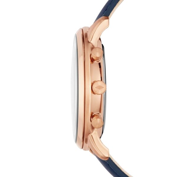 Fossil Neutra FS5454 Chronograph Rose Gold Navy Leather Mens Watch 44mm