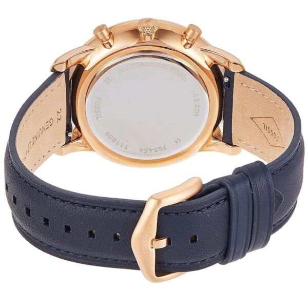 Fossil Neutra FS5454 Chronograph Rose Gold Navy Leather Mens Watch 44mm