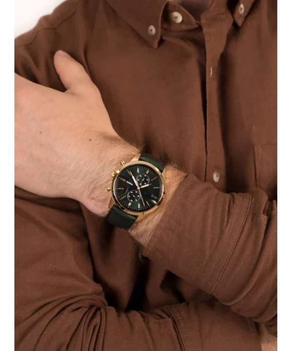 Fossil Townsman FS5599 Dark Green Leather Men’s Watch Dial 44mm