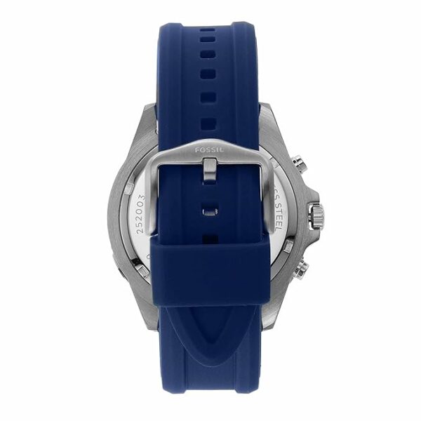 Fossil Garrett FS5709 Blue Leather Strap Blue Dial Chronograph Quartz Watch for 44mm