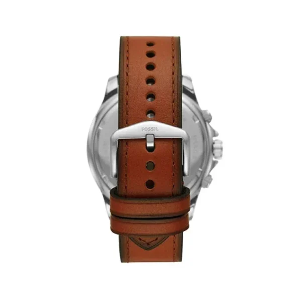 Fossil Dillinger Luggage FS5734 Leather Strap Green Dial Chronograph Quartz Watch for Mens 48mm