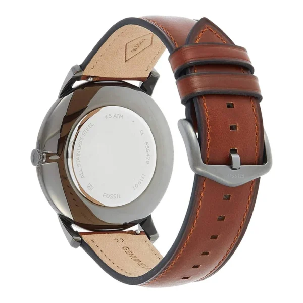 Fossil Dillinger Luggage FS5734 Leather Strap Green Dial Chronograph Quartz Watch for Mens 48mm