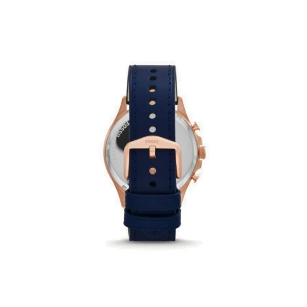 Fossil Forrester FS5814 Chronograph Blue Dial Blue Leather Strap Watch for Men's 46mm