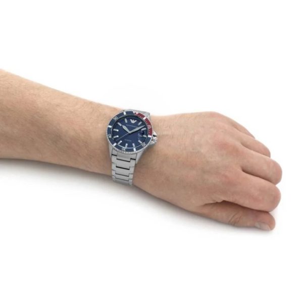 Emporio Armani Diver AR11339  Silver Stainless Steel Blue Dial Quartz Watch for Men's