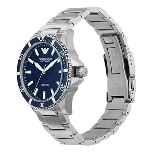 Emporio Armani Diver AR60059 Silver Stainless Steel Blue Dial Automatic