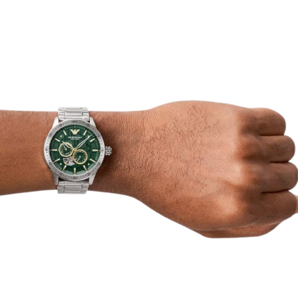 Emporio Armani Mario AR60053 Stainless Steel Green Dial Automatic Watch for Men