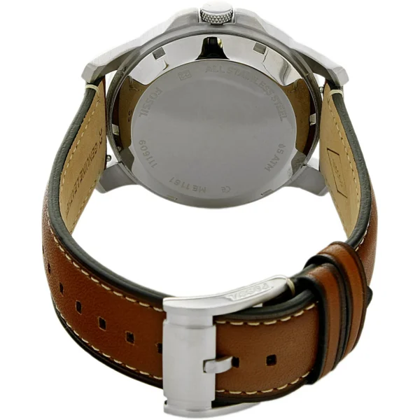Fossil Grant Twist ME1161 Three-Hand Luggage Leather Watch for Men's 44mm