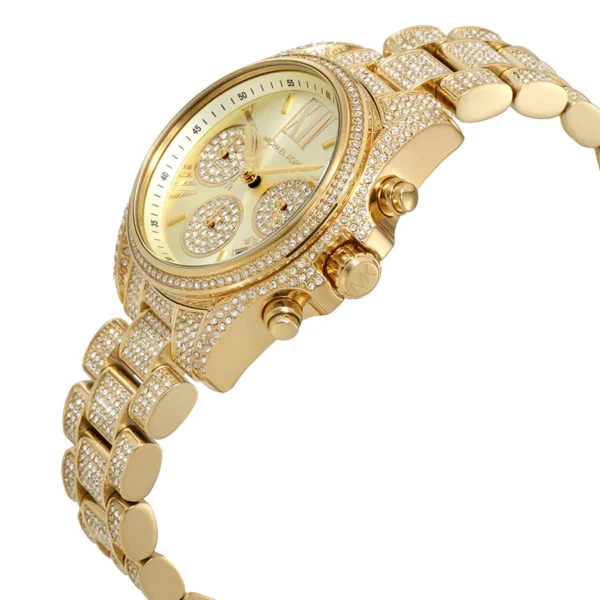Michael Kors Mini bradshaw MK6494 gold dial crystal pave ladies watch
