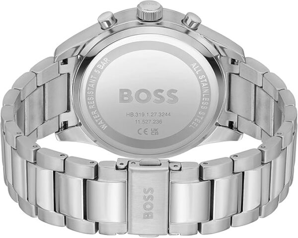 Hugo Boss 1514008 View Chronograph Black Dial Silver Steel Strap Watch For Men 44mm