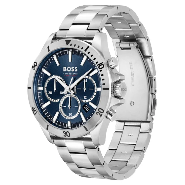 Hugo Boss 1514069 Troper Silver Steel Blue Dial Fashion Chrono Men's Watch