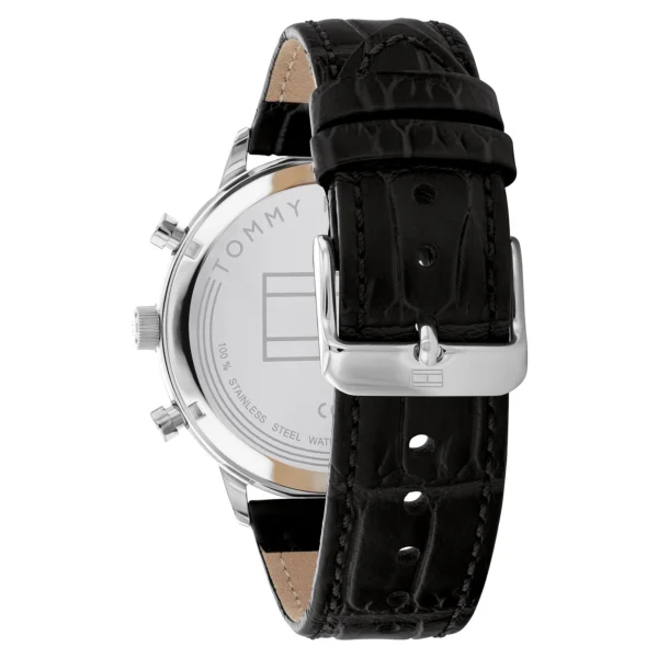 Tommy Hilfiger Leondale 1791985 Brown Leather Strap Green Dial Men's Multi-function Watch 44mm