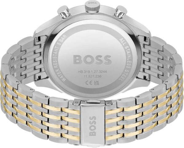 Hugo Boss Two-Tone 1514053 Steel Grey & Silver White Dial Chronograph Men's Watch