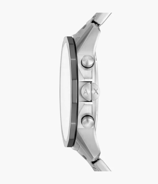 Armani Exchange Men's Silver AX1745 Chronograph Stainless Steel Watch 44mm