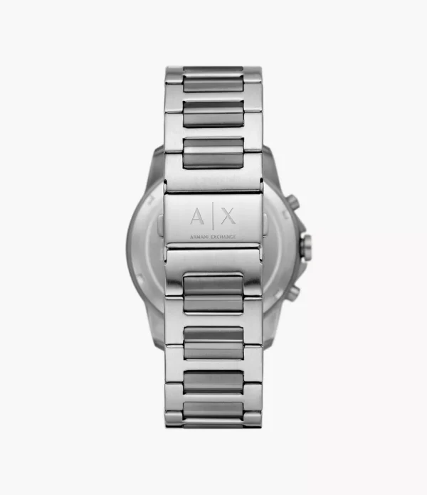Armani Exchange Men's Silver AX1745 Chronograph Stainless Steel Watch 44mm