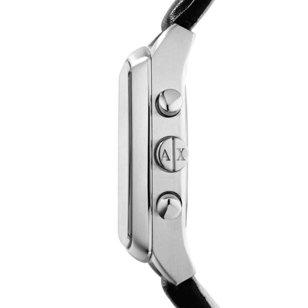 Armani Exchange Quartz AX2250 Black Leather Strap Black Dial 40mm Watch