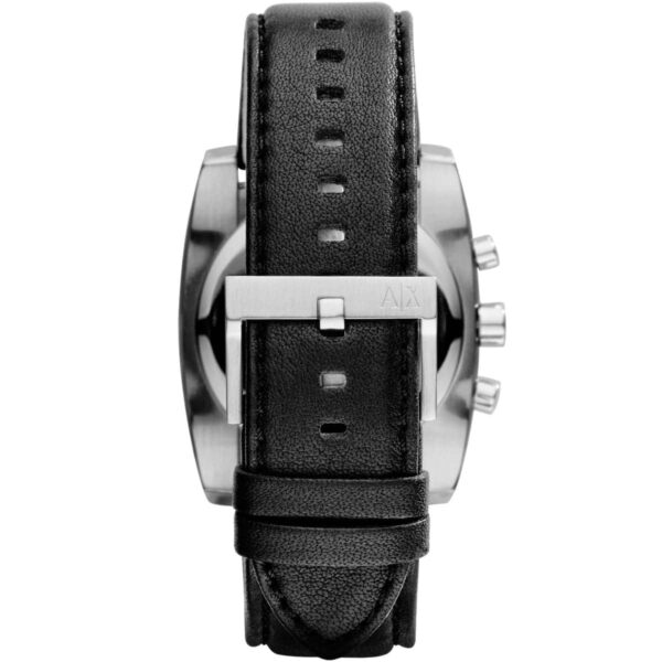 Armani Exchange Quartz AX2250 Black Leather Strap Black Dial 40mm Watch