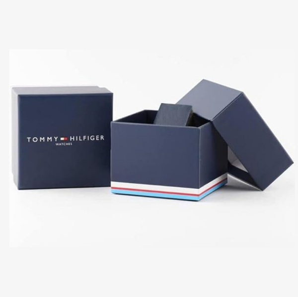 Tommy Hilfiger Men's Preppy 1710539 Round Shape Silicone Wrist Watch 46mm