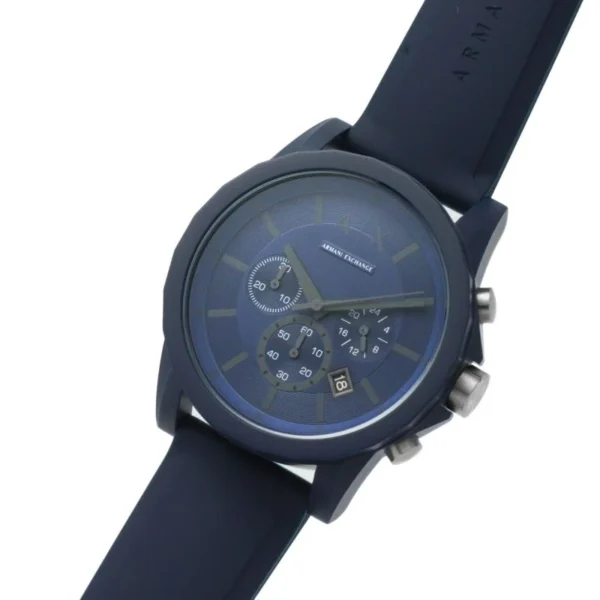 Armani Exchange Outerbanks AX7128 Blue Silicone Strap Blue Dial Chronograph Quartz Watch
