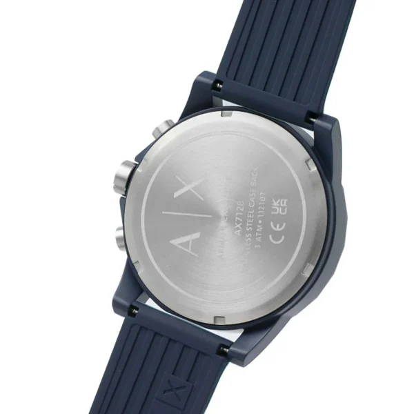 Armani Exchange Outerbanks AX7128 Blue Silicone Strap Blue Dial Chronograph Quartz Watch