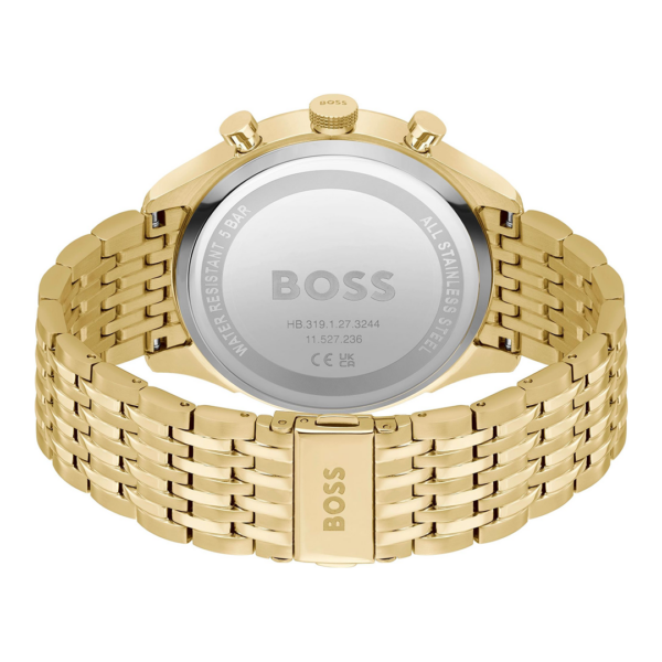 Hugo Boss  Gregor 1514051 Chronograph Brown Dial Gold Steel Strap Watch For Men 45mm