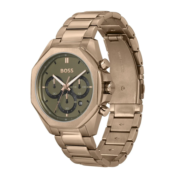 Hugo Boss Cloud Rose 1514019 Gold Stainless Steel Green Dial Chronograph Quartz Watch for Men